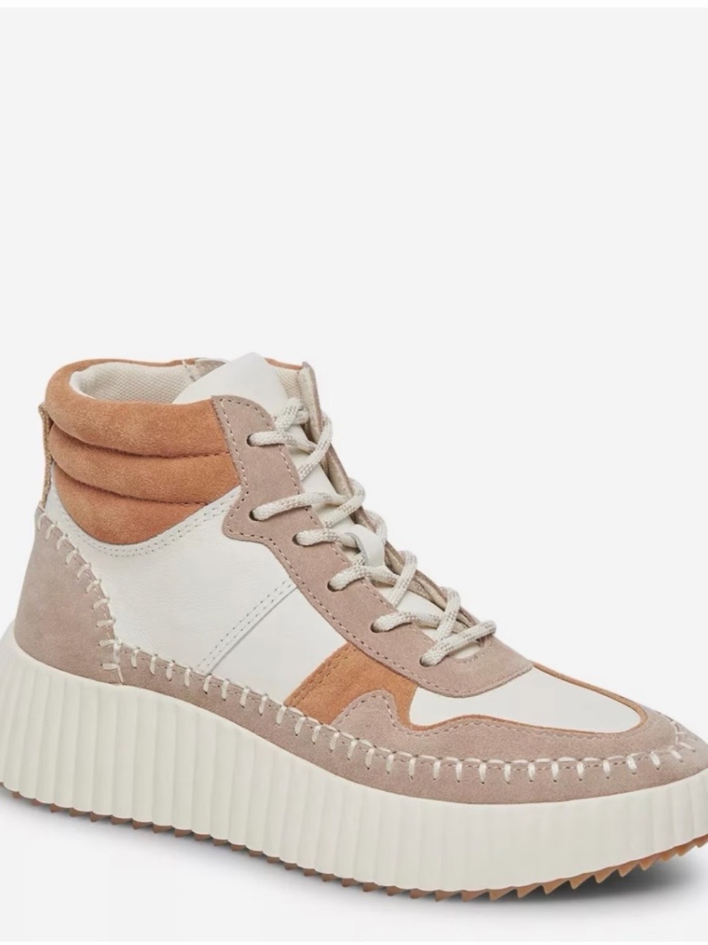 Dolce Vita Daley Women's High-Top Sneaker in Taupe, Multi Suede. Worn twice!